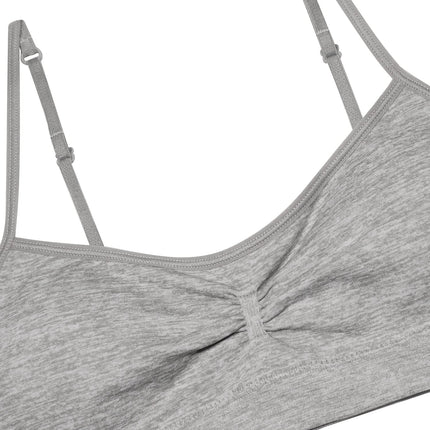 Sujetador de entrenamiento sin costuras Fruit of the Loom para niña con almohadillas de modestia extraíbles, paquete de 3 en Multi Leo/Gris Jaspeado/Blanco, 28