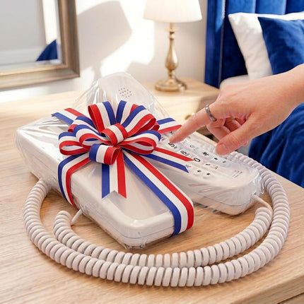 Téléphones fixes pour la maison - Téléphones pour malentendants - Téléphone filaire pour seniors - Téléphone rétro - Version améliorée du téléphone fixe de 1965 - Téléphone analogique - Grosses touches, téléphones iSoHo (blanc)