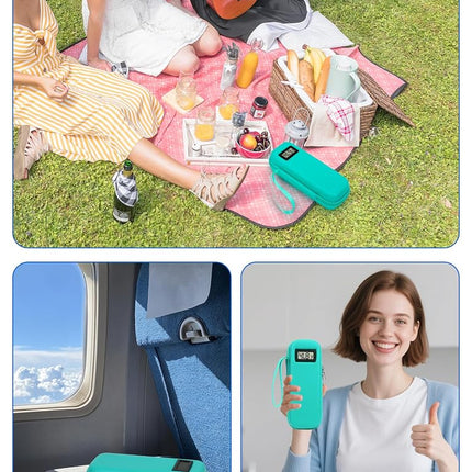 LengKe EVA Glp1 Travel Case TSA Approved for Mounjaro Injector Pens, 2 TSA Approved Ice Pack, Real-Time Temperature Display, Medication Cooler for Travel & Daily Use