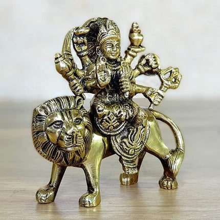 ESPLANADE Brass Statue Maa Durga Mata Rani Idol for Home Mandir (4.6")