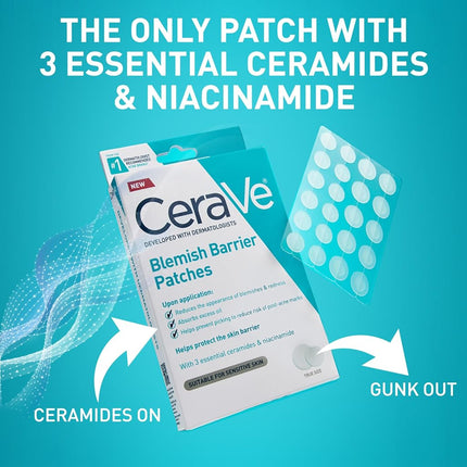 CeraVe Hydrocolloid Blemish Patches, Oil Absorbing Spot Control with Ceramides and Niacinamide, Allergy-Tested & Suitable For Sensitive Skin, Ultra-Thin & Blends Into All Skin Tones, 44ct