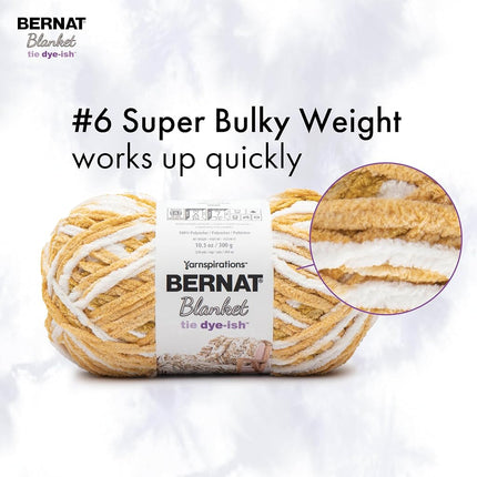 Bernat Blanket Tie Dye-Ish Tropical Sea Yarn - 2 Pack of 10.5oz/300g - Polyester - #6 Super Bulky - 220 Yards - Knitting & Crochet