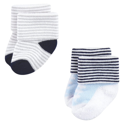 Luvable Friends Baby Girls Unisex Newborn Terry Socks, Airplane 12-Pack, 6-12 Months, (Pack of 12)