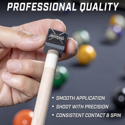 GoSports Premium Pool Cue Chalk Cube 12 Pack - Black Billiards Pool Stick Chalk