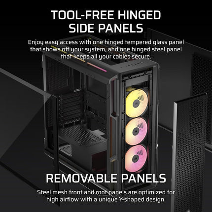 Corsair iCUE LINK 5000T LX Black Tempered Glass ARGB Mid-Tower ATX PC Case