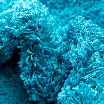 Unique Loom Solo Solid Shag Collection Modern Plush Turquoise Rectangle (2' x 3')