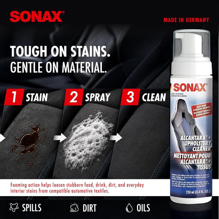 Sonax (206141) Upholstery and Alcantara Cleaner - 8.45 fl. oz., 250 Milliliter
