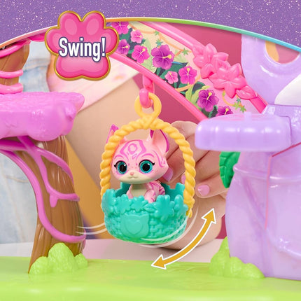 Just Play Disney Jr. SuperKitties Su-Purr Wild Playset with Slide and Swing, 5-pieces, 3 Poseable Figures, Toy for Fans, Girls, Kids, Ages 3 and Up