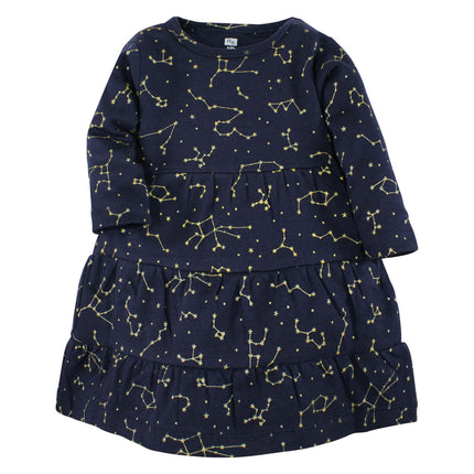 Hudson Baby Baby Girls' Cotton Dresses, Metallic Snowflake Star, 0-3 Months