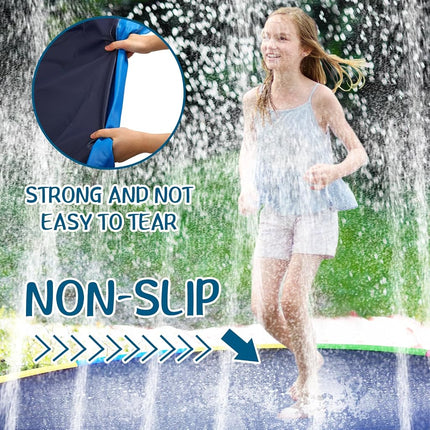 Lewtemi 8 ft Giant Non Slip Splash Pad for Adult and Dog, Thicken Sprinkler Pool Summer Outdoor Toys Fun Backyard Fountain Play Mat for Family Pet Dog (Stylish)