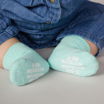Fruit of the Loom Baby 14-Pack Grow & Fit Flex Zones Cotton Stretch Socks - Unisex, Girls, Boys (6-12 Months, Pink Stripe)