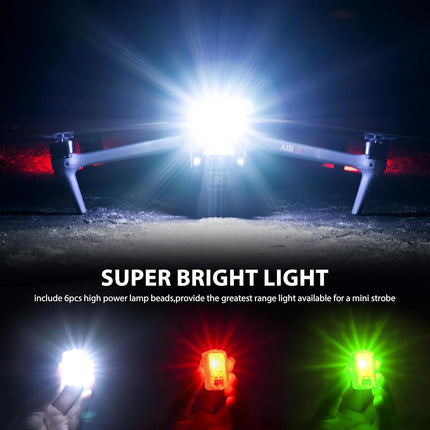 STARTRC Pack of 2 strobe drone light, anti-collision light, LED drone flash light for FAA drone night flights, LED speed camera for DJI Mini 4K/Avata 2, Mini 4 Pro, Air 3, Mini 2 SE and all RC drone