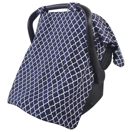 Hudson Baby Unisex Baby Reversible Car Seat and Stroller Canopy, Navy Trellis, One Size