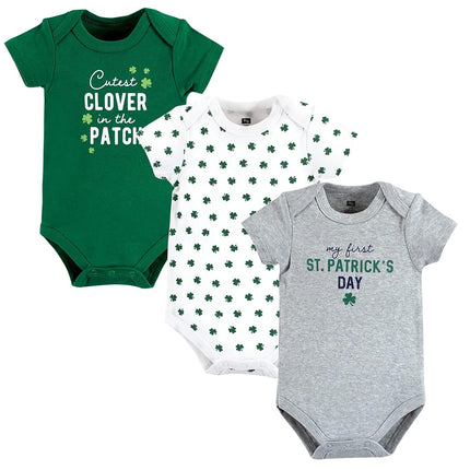 Hudson Baby Lot de bodies en coton pour bébé, motif trèfle le plus mignon, 0-3 mois