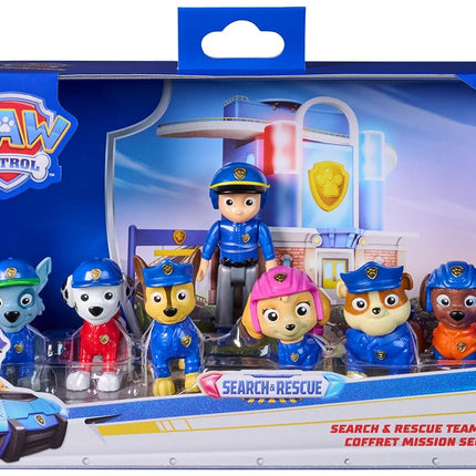 Paw Patrol Search & Rescue Team Pack with 7 Collectible Action Figures, Including Ryder and 6 Pups, Kids Toys for Boys and Girls Ages 3 and Up
