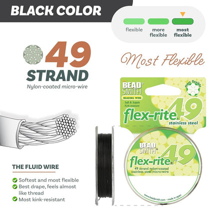 The Beadsmith Flex-Rite Beading Wire, Nylon-Coated Stainless-Steel Wire