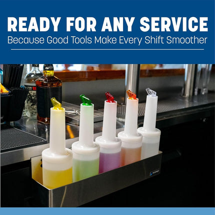 Carlisle FoodService Products Stor N' Pour Plastic Bottle Spouts, Pour Spouts, Bar Spouts with Break Resistant for Bar, 1.5 X 1.5 X 1.25 Inches, Assorted, (Pack of 12)