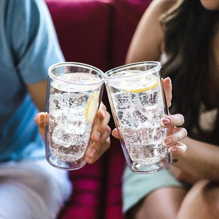 Tervis Clear & Colorful Tabletop Made in USA Double Walled Insulated Tumbler Travel Cup Keeps Drinks Cold & Hot, 16oz - 4pk, Assorted