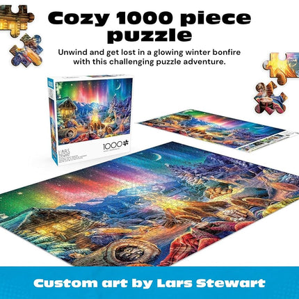 Buffalo Games - LARS - Winter's Night Bonfire - 1000 Piece Jigsaw Puzzle for Adults Challenging Puzzle Perfect for Game Nights - Finished Puzzle Size is 26.75 x 19.75