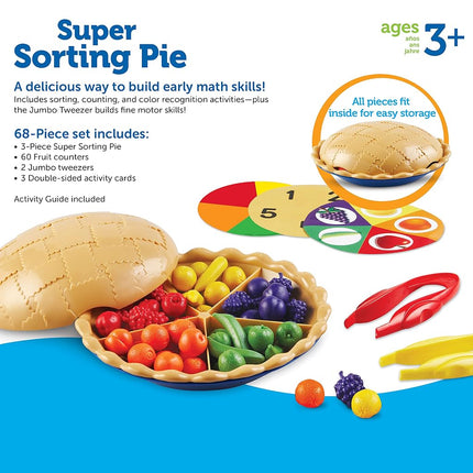 Learning Resources Super Sorting Pie, Ages 3+, Early Numeracy Counting Toy, 9.1 x 9.4 x 3.7 inches, Fine Motor Skills, Colour Recognition