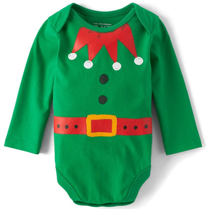 The Children's Place Baby Boys' Long Sleeve Christmas Graphic T-Shirt, Christmas Elf, 3-6 Months