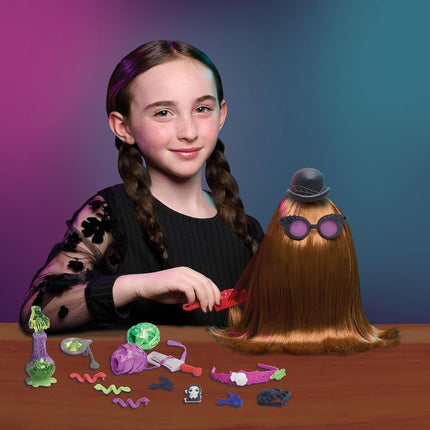 Just Play Wednesday Ignatius Itt 10-inch Styling Head, 20-Pieces, 360 Degrees of Styling Options, Pretend Play, Kids Toys for Ages 4 Up