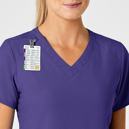 WonderWink Women's Stylized V-Neck Top, Grape, Small