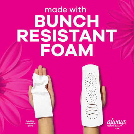 Always Radiant Feminine Pads For Women, Size 1 Regular Absorbency, With Flexfoam, With Wings, Light Clean Scent, 30 Count x 3 Packs (90 Count Total)