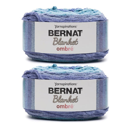 Bernat Blanket Ombre Shaded Blue Ombre Yarn - 2 Pa