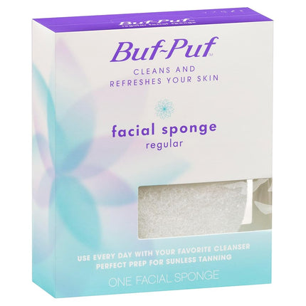 Buf-Puf Facial Sponge, Dermatologist Developed, Removes Deep Down Dirt & Makeup that Causes Breakouts and Blackheads, Reusable, Exfoliating, White, 12 Count