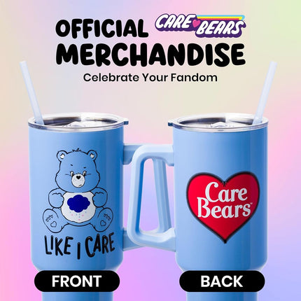 Silver Buffalo Care Bears Grumpy Like Care Stainless Steel Tumbler with handle, 40 Ounces