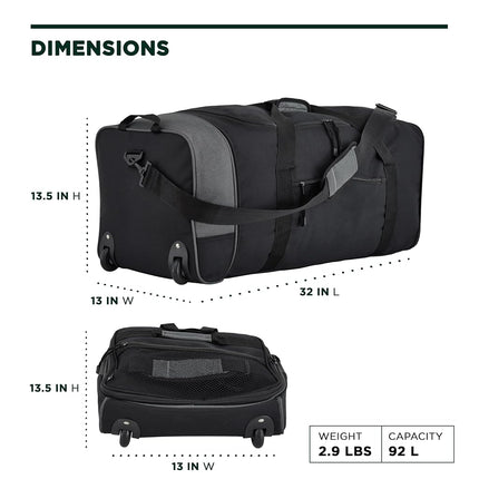 Travelers Club 32" Expandable Rolling Duffel