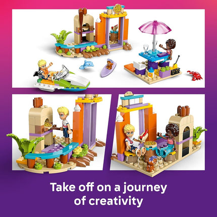 LEGO Friends 2in1 Creative Beach and Travel Suitcase Set for Kids, with a Plane Toy, 2 Mini Dolls, Dog & Dolphin Figures, Birthday Gift for 5 Plus Year Old Girls, Comes in a Handy Sorting Box 42672