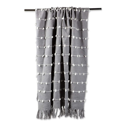 DII Woven Loop Throw Collection, 50x60, Gray