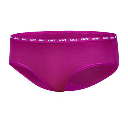 Hanes Bragas de cadera para niña Big Moves, ropa interior elástica transpirable para adolescentes, X-Temp, absorbente de humedad, paquete de 6, rosa/negro/gris, rosa/negro/gris, 12