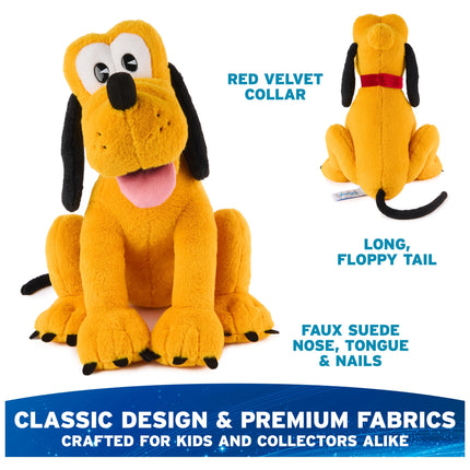 Peluche Clásico Oficial de Pluto de Disney GUND, Mickey y sus amigos, Animal de peluche de coleccionista de lujo para edades de 1 año en adelante, Amarillo, 35,5 cm