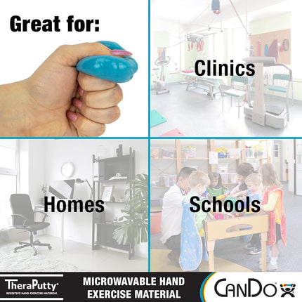 CanDo Microwavable TheraPutty Exercise Material, Blue: Firm, 1 lb