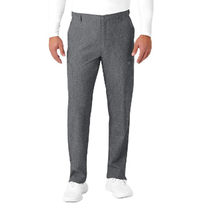 WonderWink Men's Flat Front Cargo Scrub Pant, Charcoal Heather, 3X