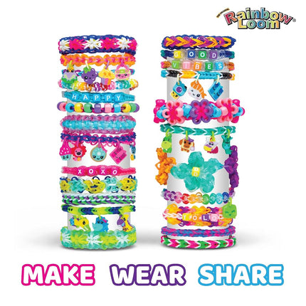 Bandai Rainbow Loom Mega Combo Set - Bracelet Making - Loom with 5600 Rubber Bands - Charms and Beads - CD00101 Medium