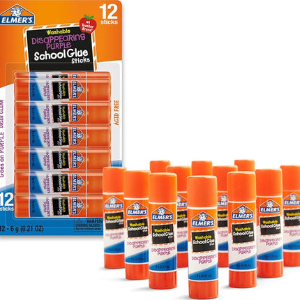Elmer's Disappearing Purple School Glue Sticks, Wa