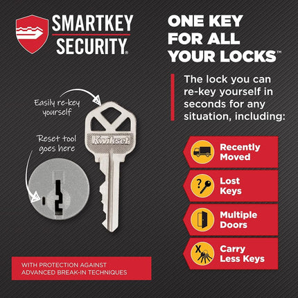 Kwikset Maven Entry Door Knob with Lock and Key, Secure Keyed Handle Exterior, Square Front Entrance and Bedroom, Polished Chrome, Pick Resistant SmartKey Rekey Security and Microban