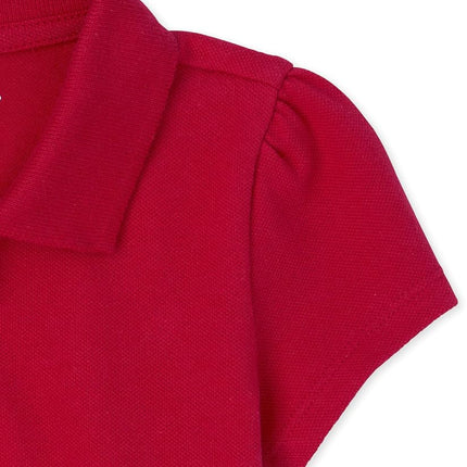 The Children's Place Polo piqué à manches courtes pour bébé fille et tout-petit, Ruby Single, 4T