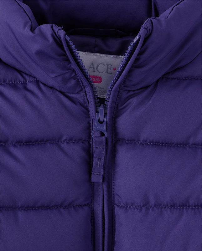 The Children's Place Girls' Medium Weight Puffer Jacket, Wind, Water-Resistant, Solar Storm