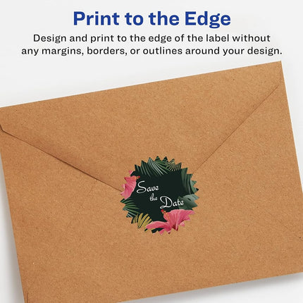 Avery Durable Waterproof Starburst Labels with Sure Feed, 2.25", 600 Oil and Tear-Resistant Waterproof Labels, Print-to-The-Edge, Laser/Pigment-Based Inkjet Printable Labels