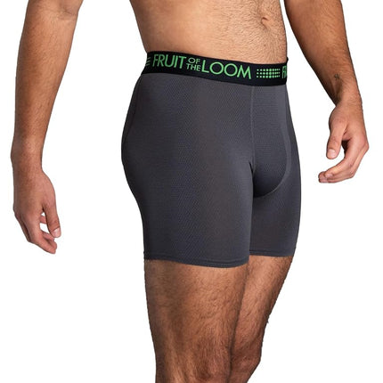 Fruit of the Loom Men's Breathable Underwear Boxer Briefs, Regular Leg - Micro Mesh 3 Pack Assorted, XL UK