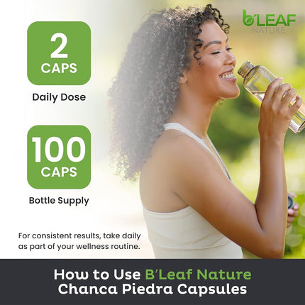 Stone Breaker Chanca Piedra Extract 1000mg - Urinary Tract and Gallbladder Support - 100 Vegetarian Capsules by B’Leaf Nature