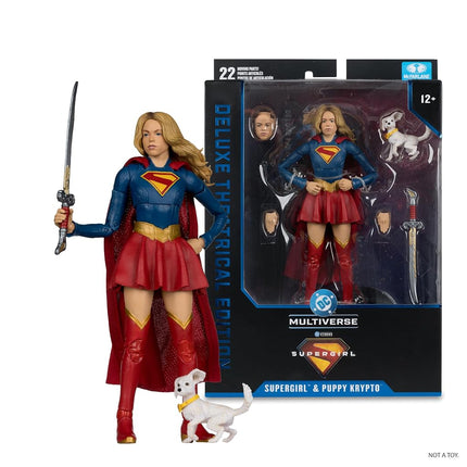 McFarlane DC Multiverse Supergirl and Baby Krypto (Supergirl Movie) 7in Action Figure (Deluxe Theatrical Edition) Toys