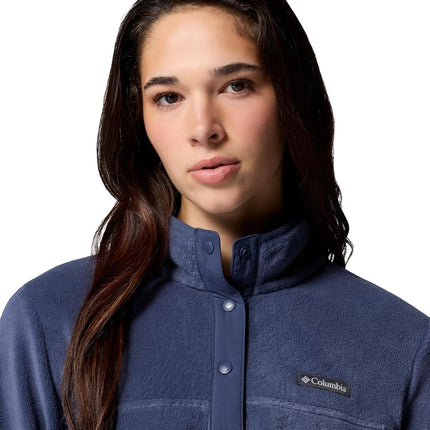 Columbia Womens Benton Springs Half Snap II Pull Over Fleece Jacket, Dark Stone/Canoe/Vintage Blue, 3X, Nocturnal, 2X