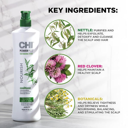 CHI CHI Power Plus Nourish Conditioner for Unisex 32 oz Conditioner, 496 ml