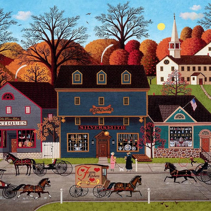 Buffalo Games - Charles Wysocki - Valley Farm Street - 1000 Piece Jigsaw Puzzle for Adults Challenging Puzzle Perfect for Game Nights - Finished Puzzle Size is 26.75 x 19.75